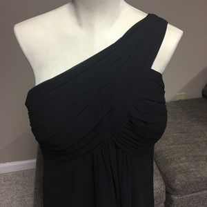 Bill Levkoff Full Length Black One Shoulder Gown
